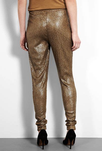 Michael Kors gold sequin harem pants, L 